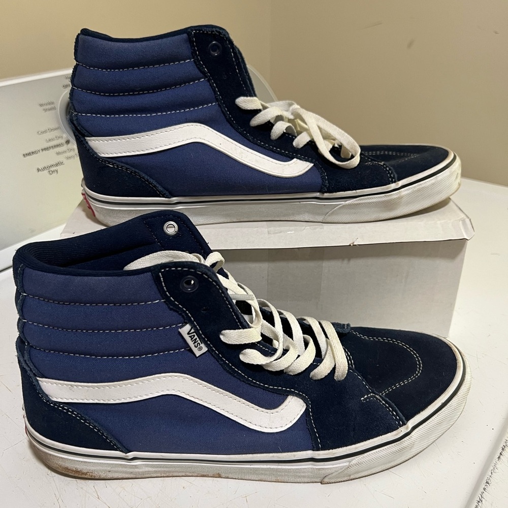 Vans Navy and White High-Top